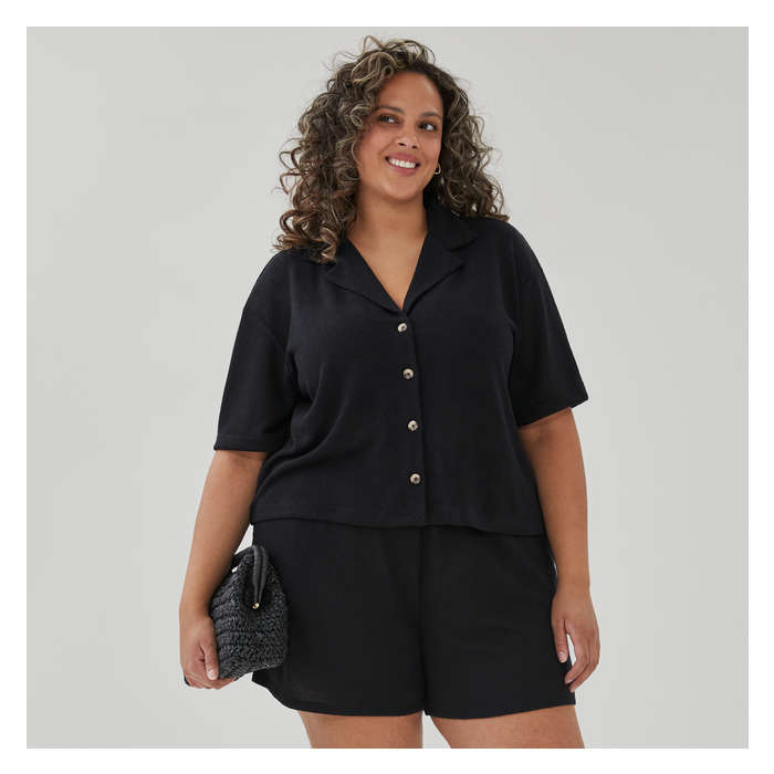 Women+ Button-Up Knit Shirt